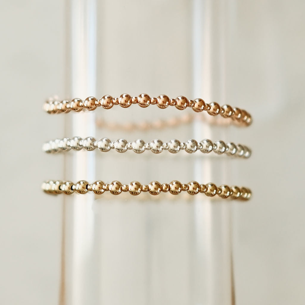 Jack - Mixed Metal Gold Fill + Sterling Silver Beaded Bracelet - WHOLESALE