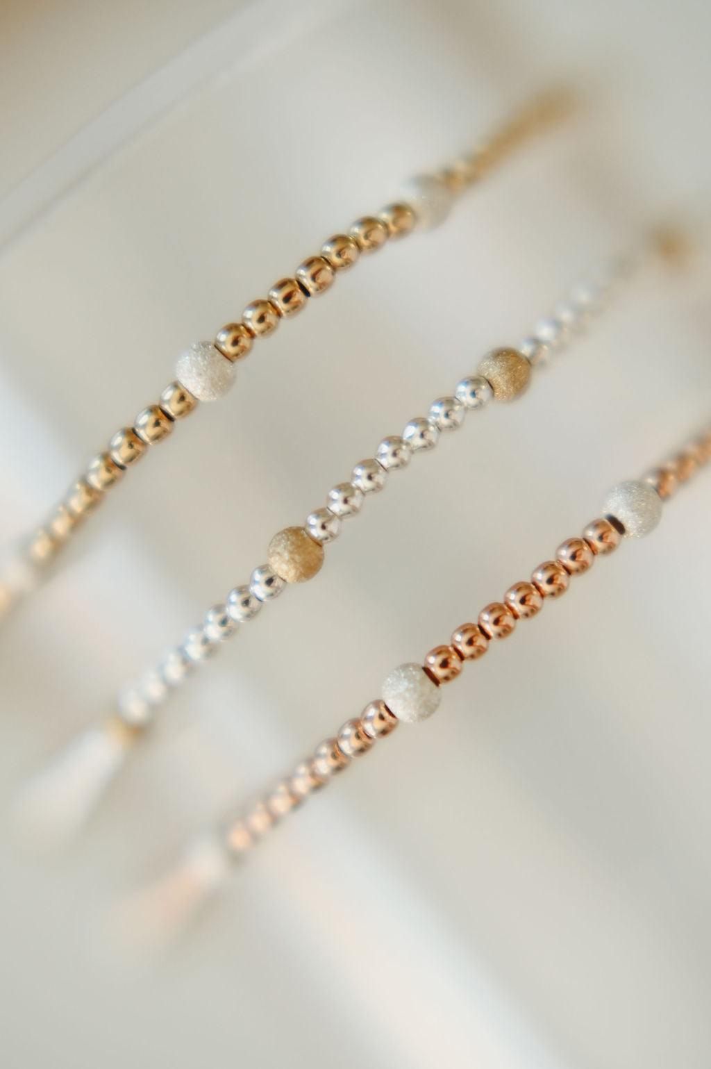 Stardust - Mixed Metal Gold Fill Beaded Bracelet- WHOLESALE