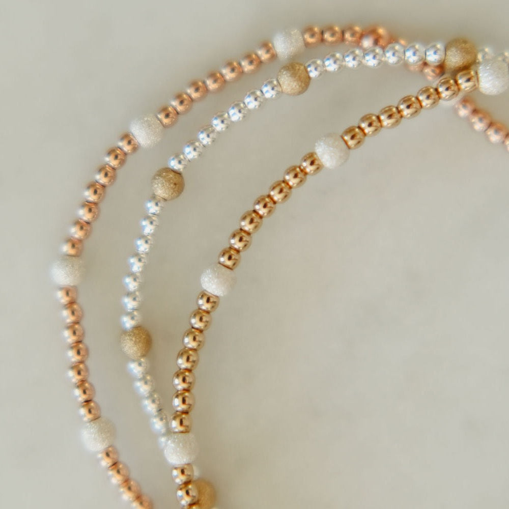 Stardust - Mixed Metal Gold Fill Beaded Bracelet- WHOLESALE