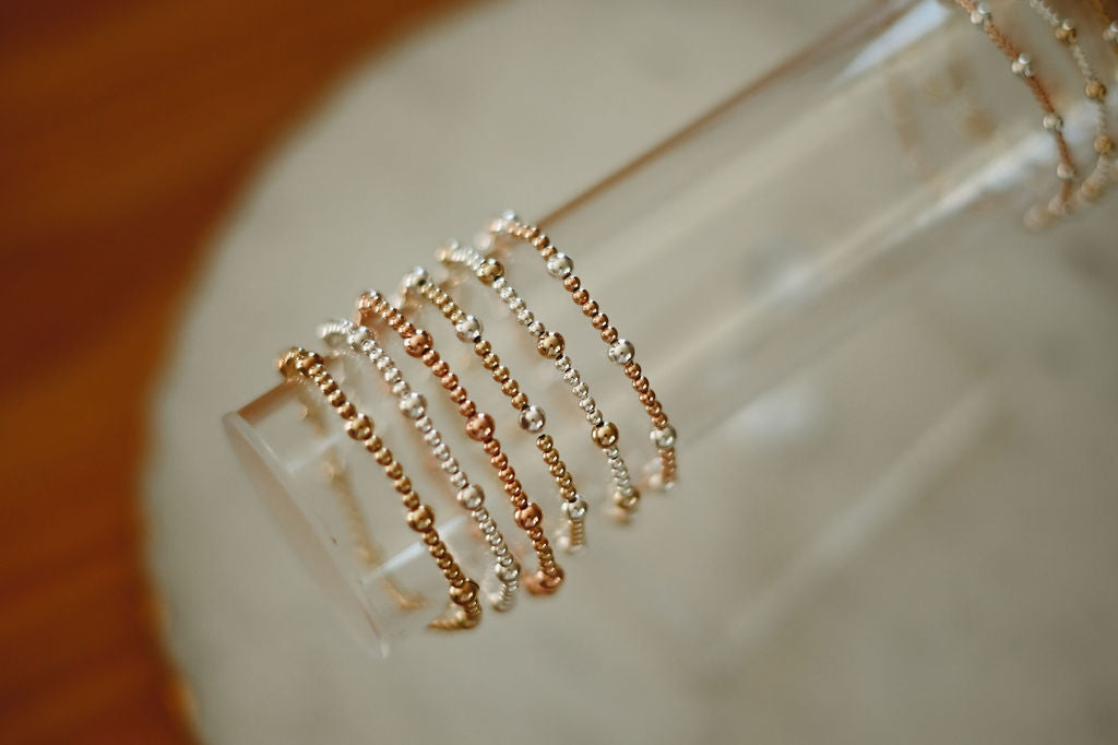 Hayes - Mixed Metal Gold Fill Beaded Bracelet- WHOLESALE