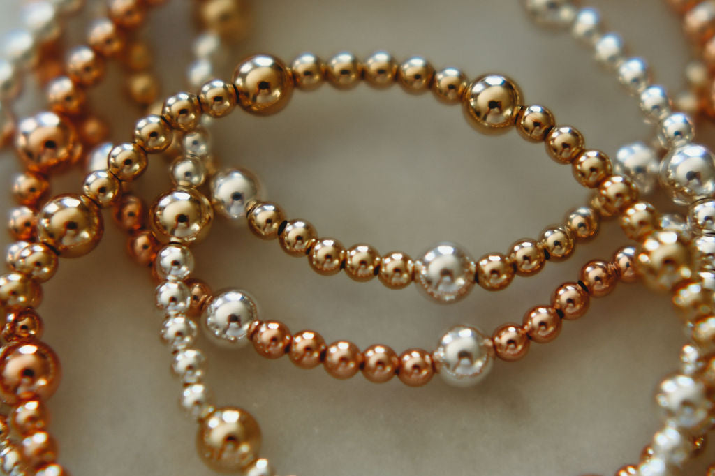 Crew - Mixed Metal Gold Fill Beaded Bracelet- WHOLESALE
