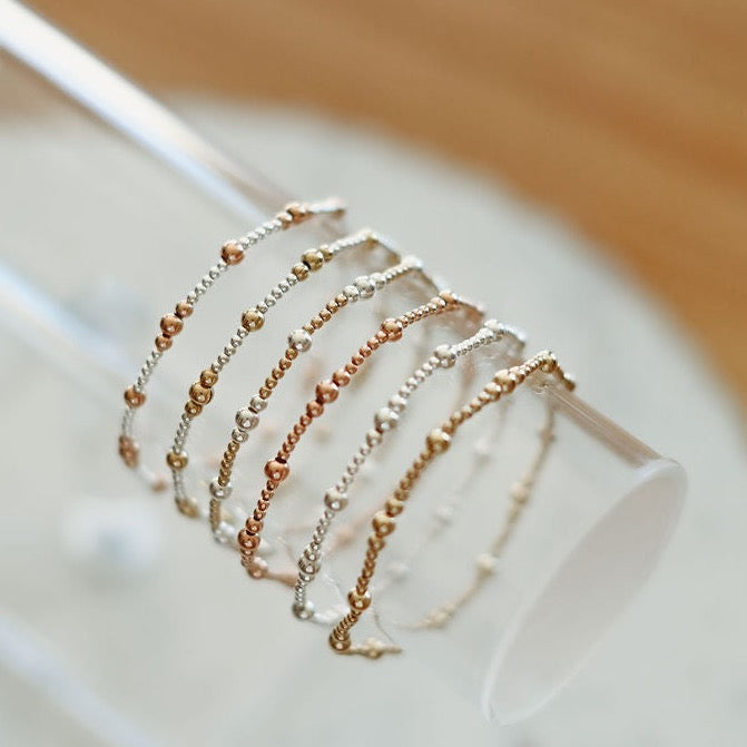 Oaklyn - Mixed Metal Gold Fill + Sterling Silver Beaded Bracelet- WHOLESALE