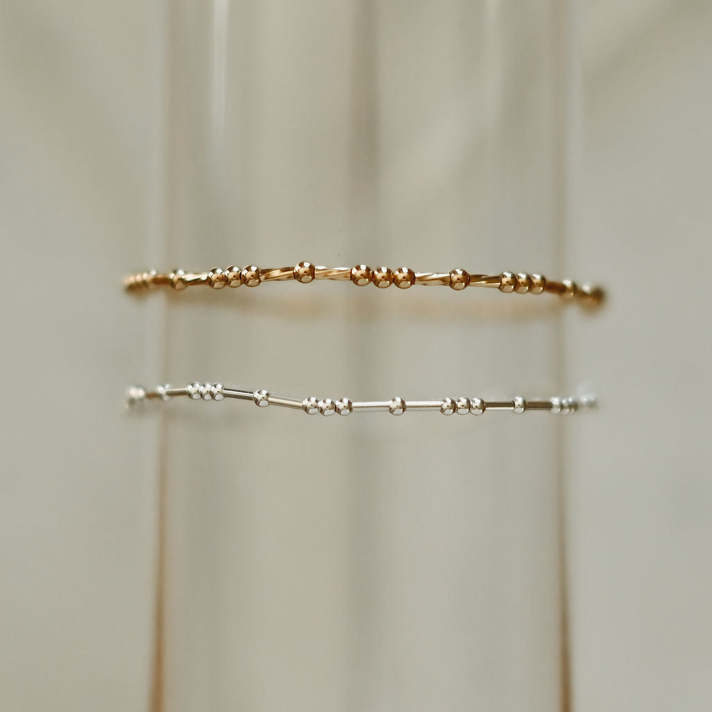 Austyn -Bar Metal Gold and Silver Beaded Bracelet - WHOLESALE