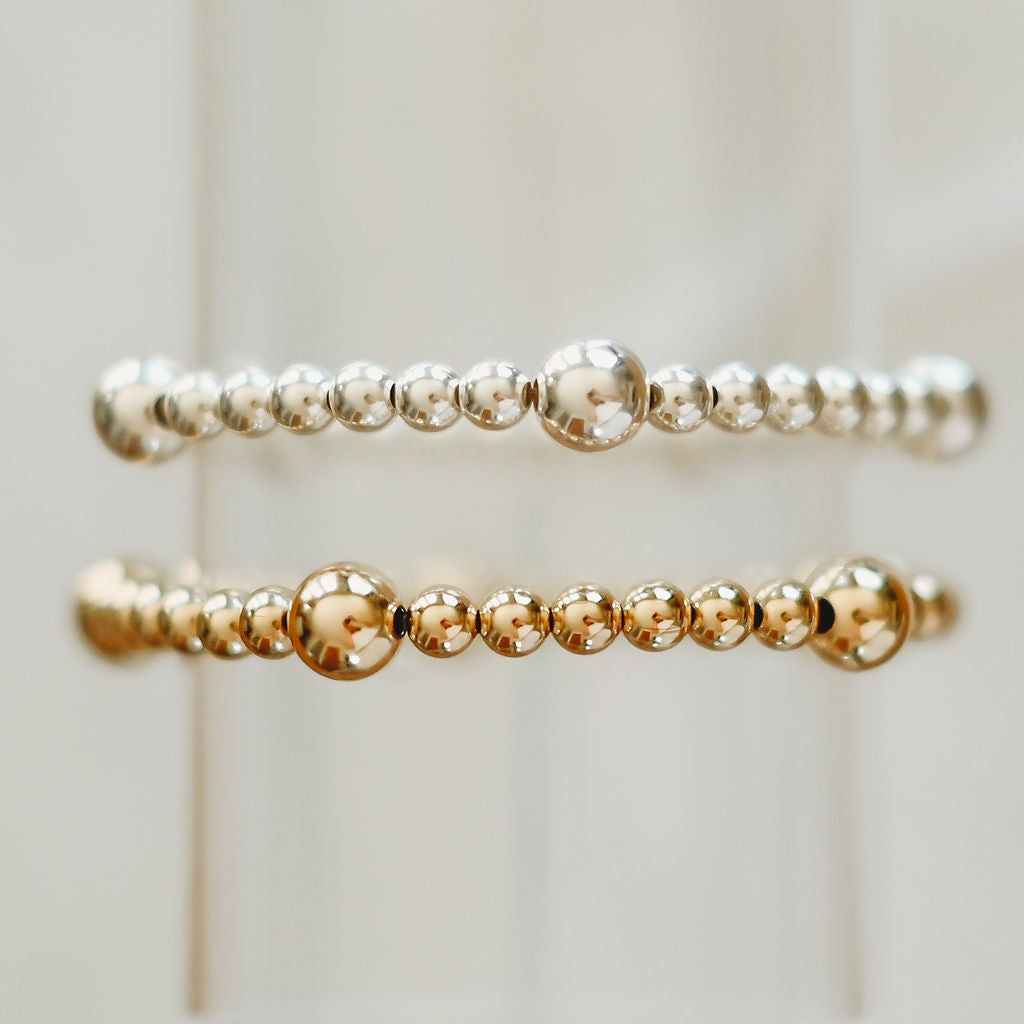 Stella Gold & Silver Beaded Bracelet- WHOLESALE