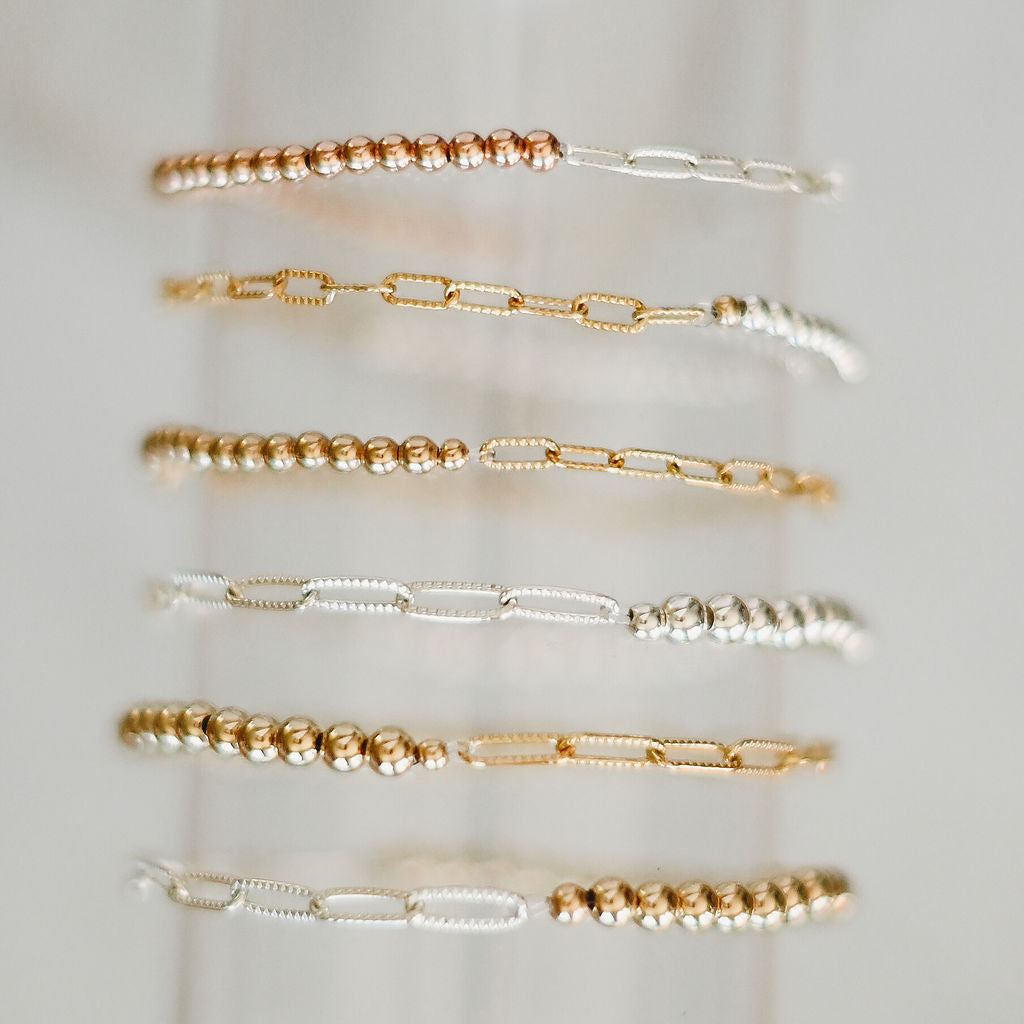 Joy - Chain and Beaded Bracelet - WHOLESALE
