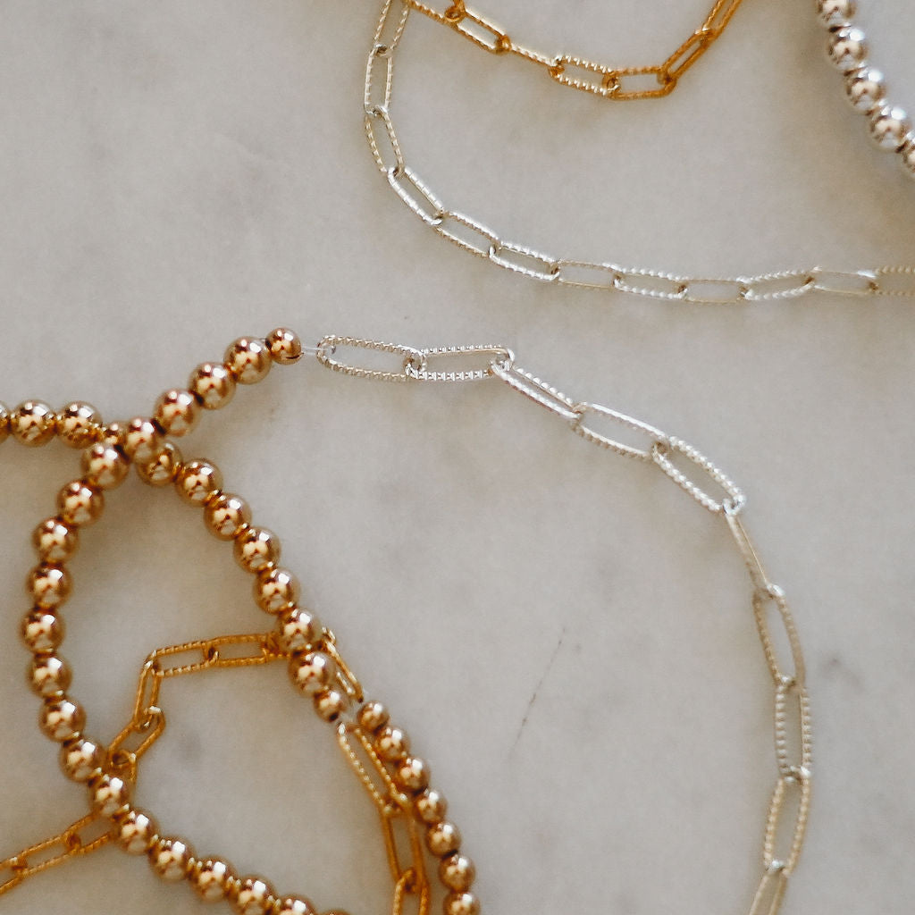 Joy - Chain and Beaded Bracelet - WHOLESALE