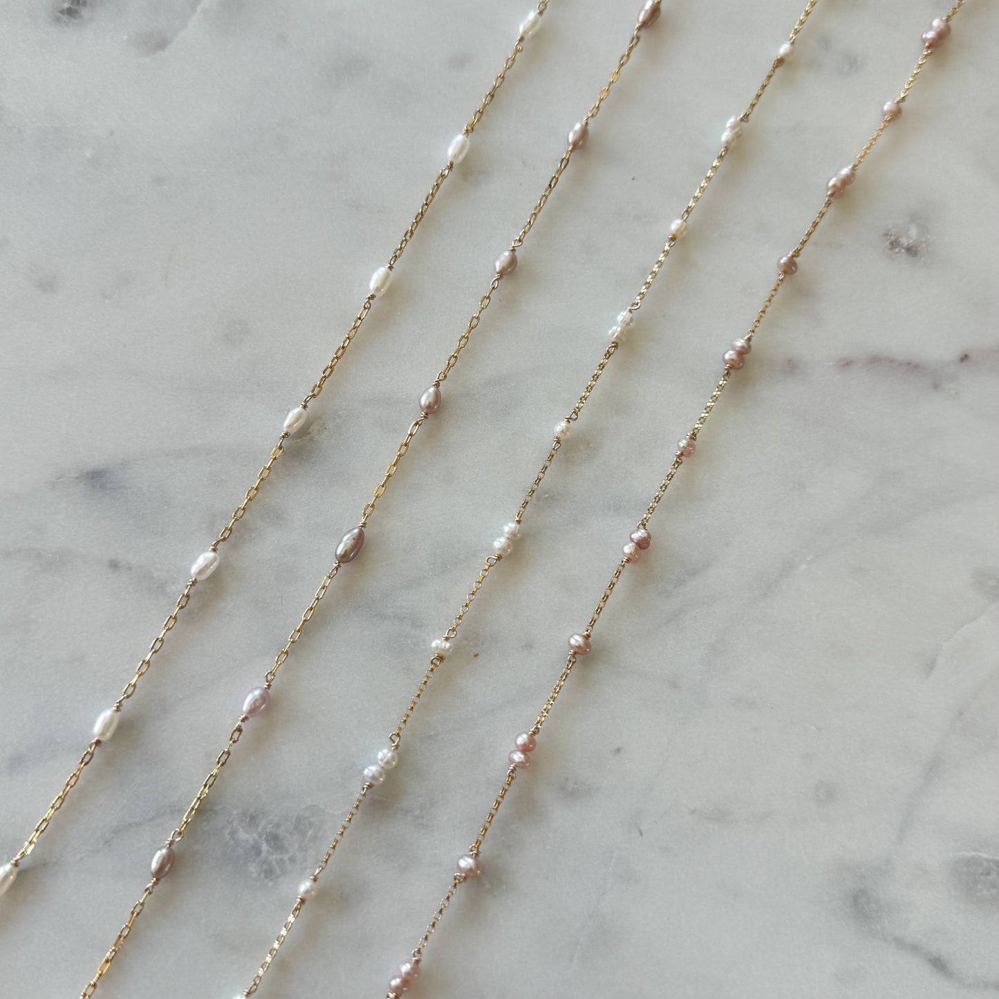 READY TO SHIP Pearl Satellite Permanent Jewelry Chain (1 yard)