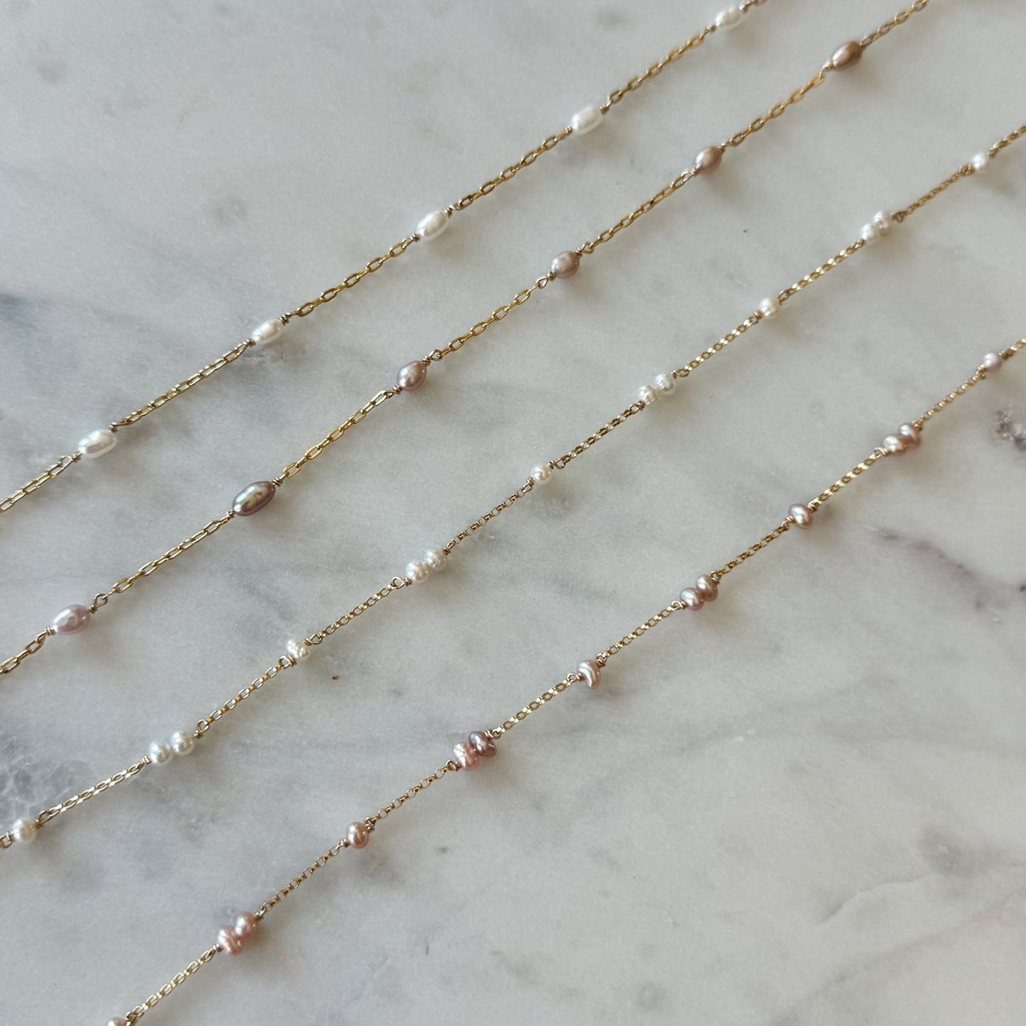 READY TO SHIP Pearl Satellite Permanent Jewelry Chain (1 yard)