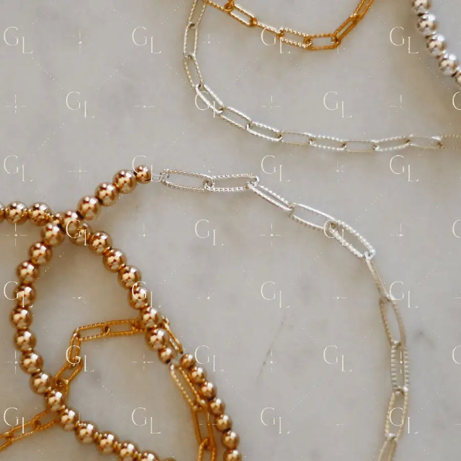 Joy - Chain and Beaded Bracelet - WHOLESALE