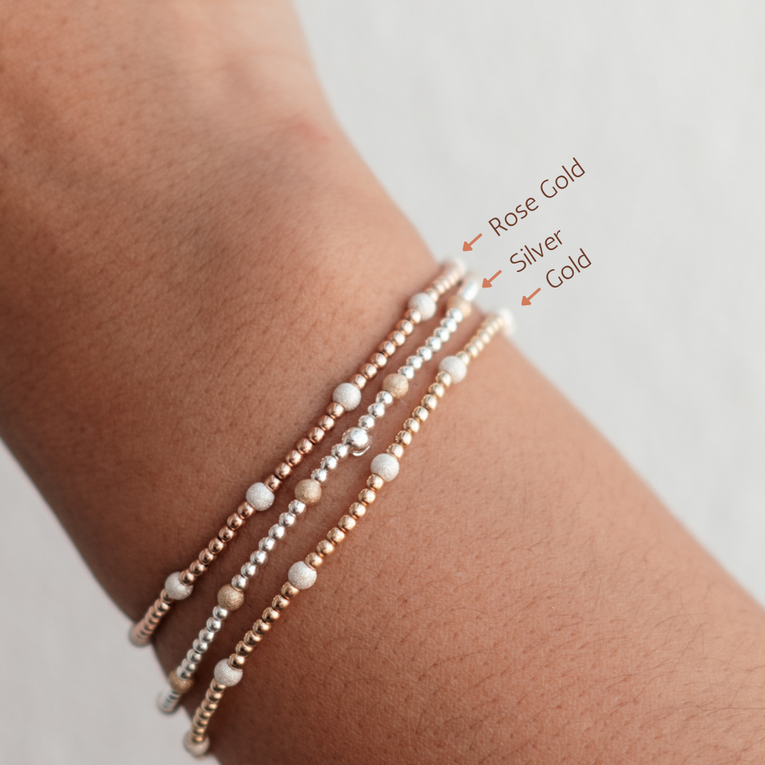 Stardust - Mixed Metal Gold Fill Beaded Bracelet- WHOLESALE