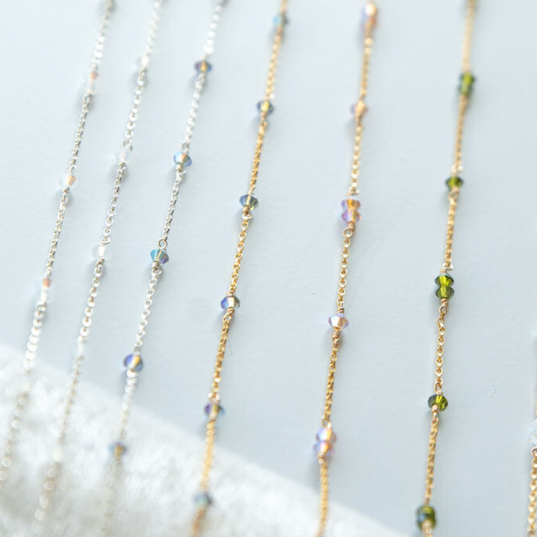 Swarovski Crystal Permanent Jewelry Chain- READY TO SHIP