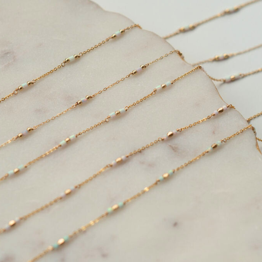 NEW styles- Tiny Opal Gold Fill Gemstone Permanent Jewelry Chain READY TO SHIP