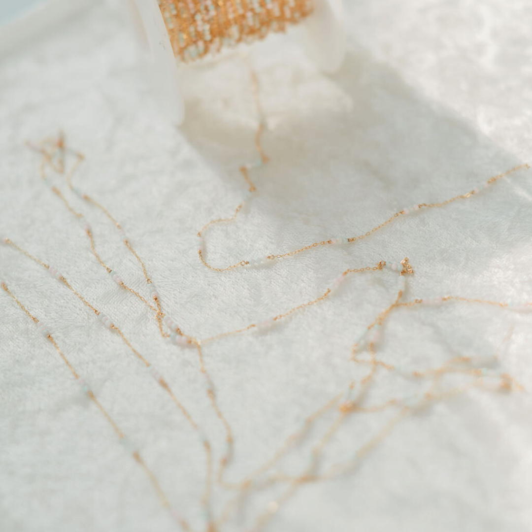 NEW Tiny Multi Opal Gemstone Permanent Jewelry Chain- READY TO SHIP