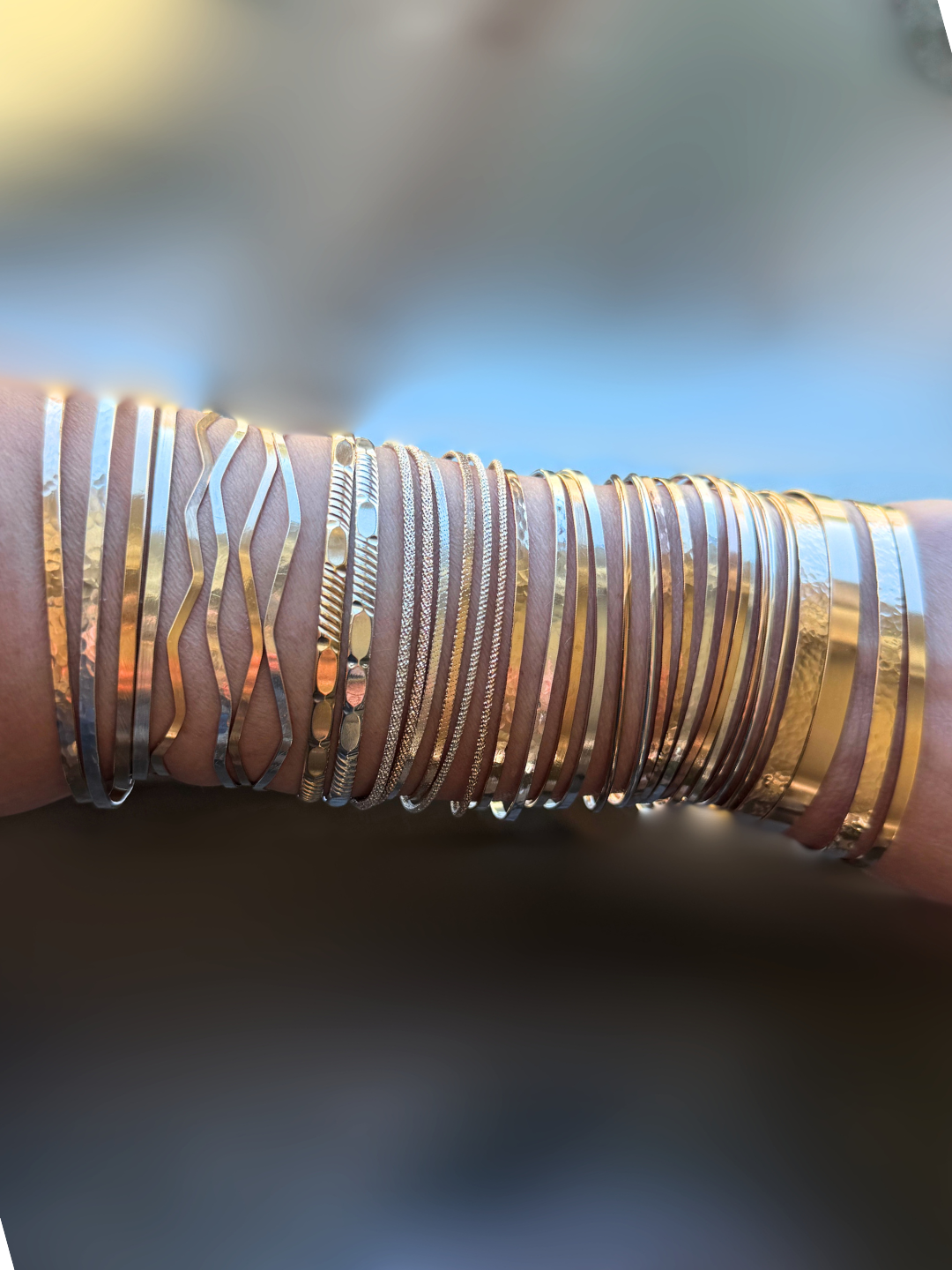 Permanent Jewelry Bangle - Gold Fill, Sterling Silver, Rose Gold Fill