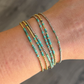 Morse Code Turquoise Gemstone 14k Gold Fill, Sterling Silver or Stainless Steel Bracelet