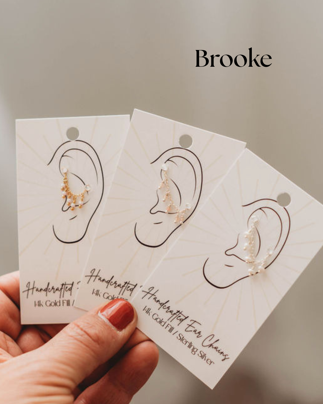 Ear Chains- 14k Gold Fill or Sterling Silver