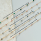Malachite, Aquamarine, Moonstone, Pink Opal, Tourmaline Cube Gemstone Permanent Jewelry Chain READY TO SHIP