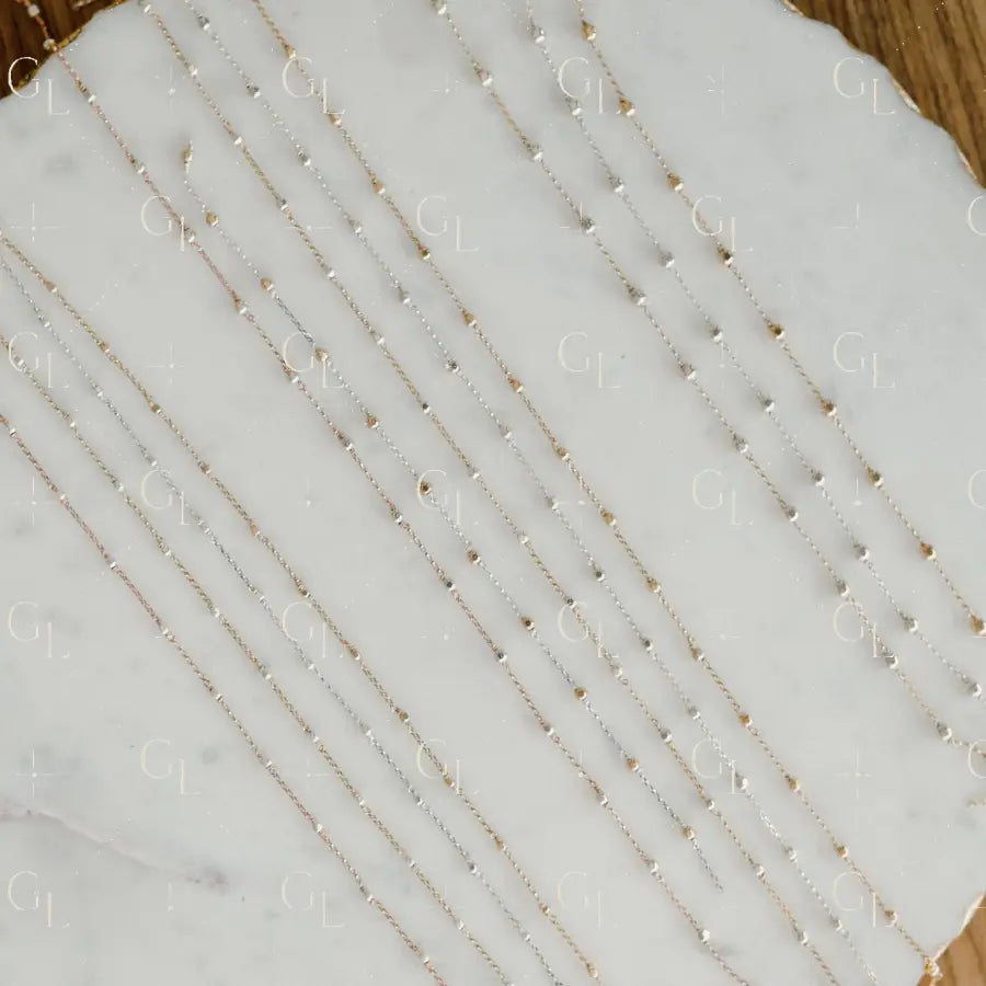 3mm Faceted Satellite Mixed Metal Permanent Jewelry Chain (3 feet) PREORDER