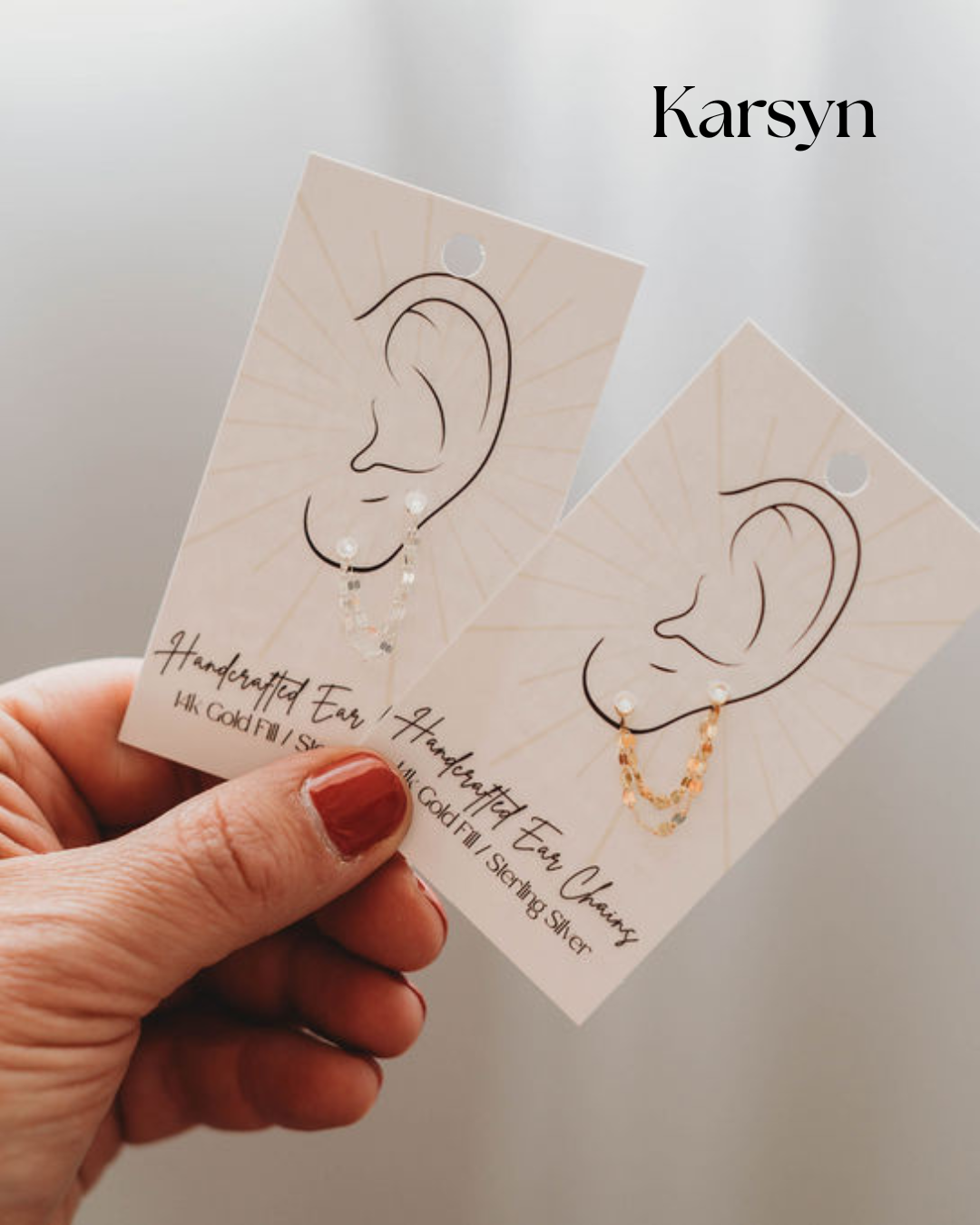 Ear Chains- 14k Gold Fill or Sterling Silver