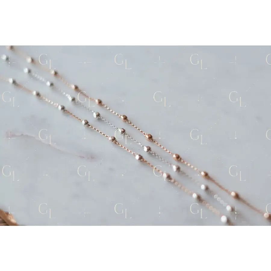 4mm Faceted Satellite Mixed Metal Permanent Jewelry Chain (3 feet) - PREORDER