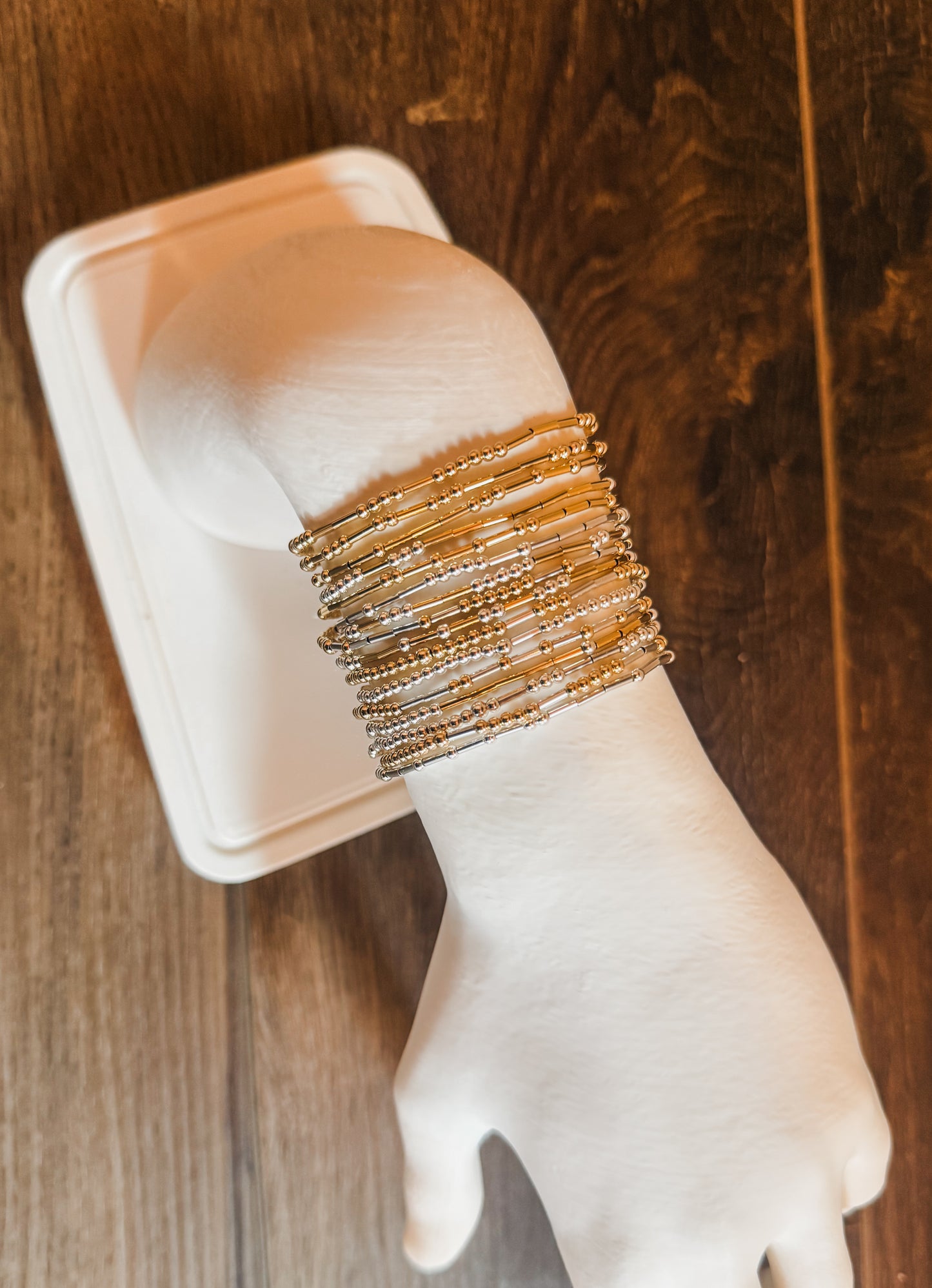 Morse Code 14k Gold Fill and Sterling Silver Bracelet - Small