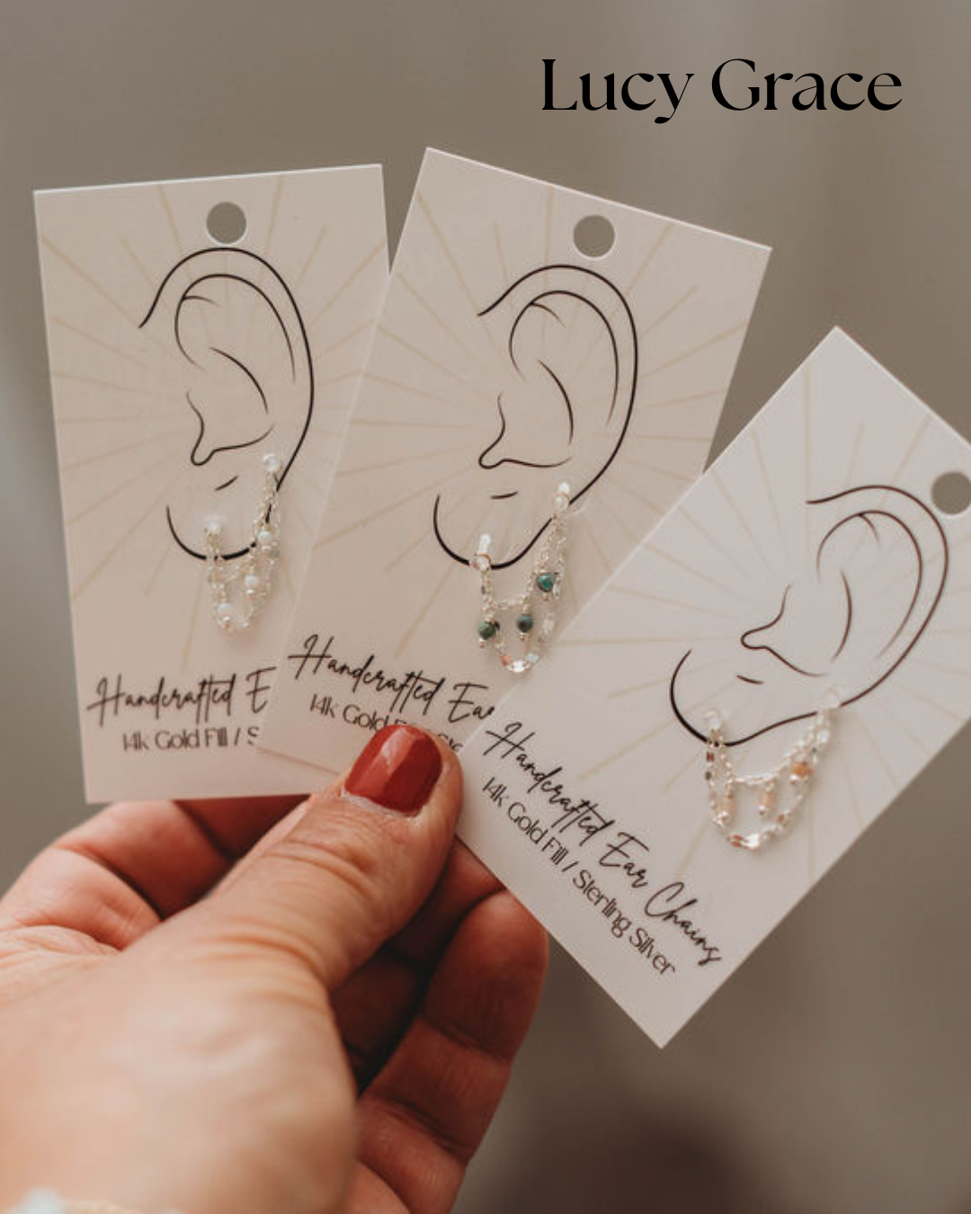 Ear Chains- 14k Gold Fill or Sterling Silver