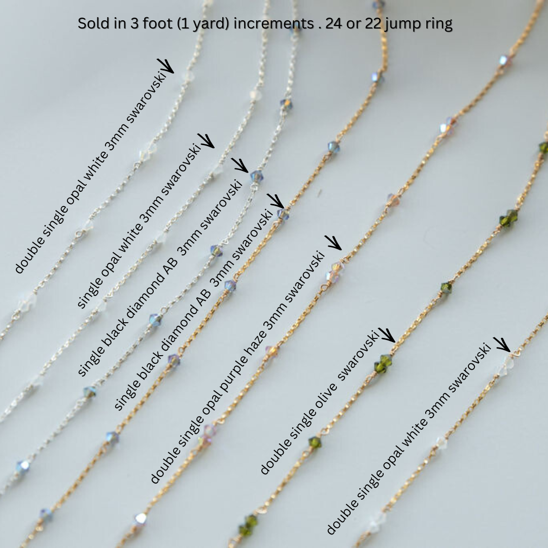 Swarovski Crystal Permanent Jewelry Chain- READY TO SHIP
