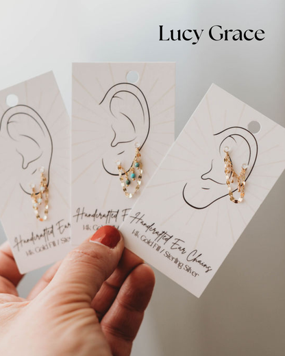 Ear Chains- 14k Gold Fill or Sterling Silver