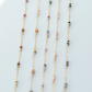 Sapphire, Cubic Zirconia, Tourmaline, Peach Moonstone, Dalmatian Jasper Permanent Jewelry Chain - READY TO SHIP
