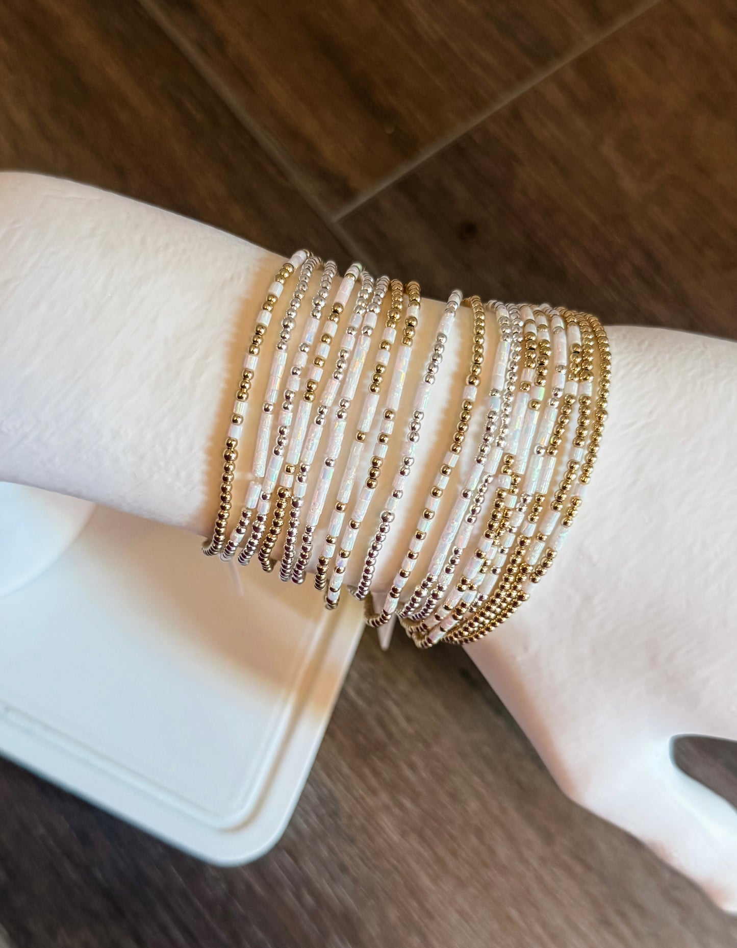 Morse Code Opalite Gemstone 14k Gold Fill, Sterling Silver or Stainless Steel Bracelet