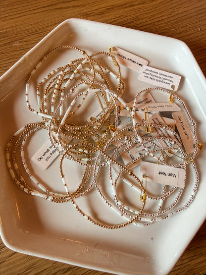 Morse Code Opalite Gemstone 14k Gold Fill, Sterling Silver or Stainless Steel Bracelet