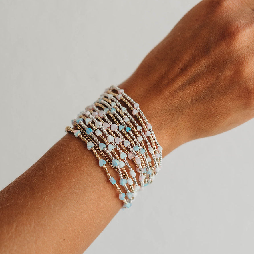 Lil Heart Opal Gold Fill and Sterling Silver Bracelet PREORDER