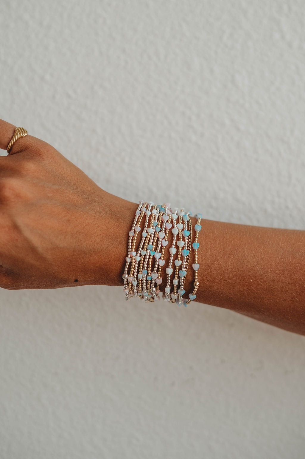 Lil Heart Opal Gold Fill and Sterling Silver Bracelet PREORDER