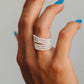 Unicorn Opalite Beaded Ring 14k Gold Fill + Sterling Silver - SINGLE FINGER RING