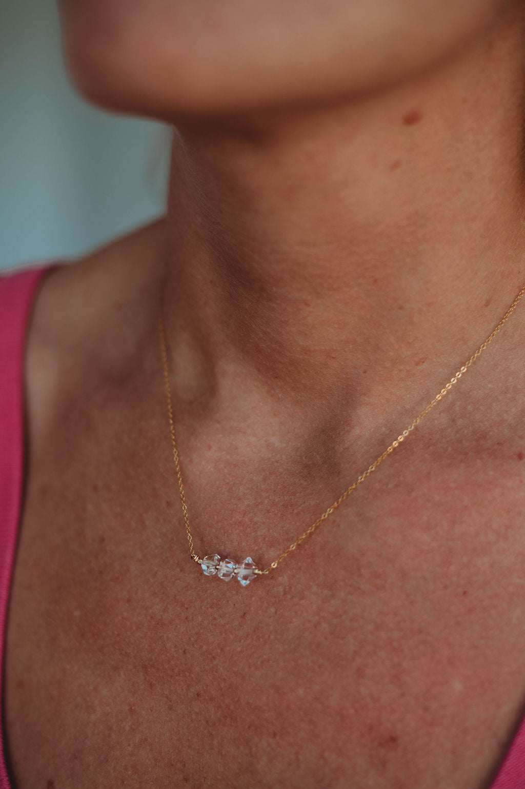 Thrive Herkimer Diamond Necklace- 14k Gold Fill/ Sterling Silver - Opalite Collection