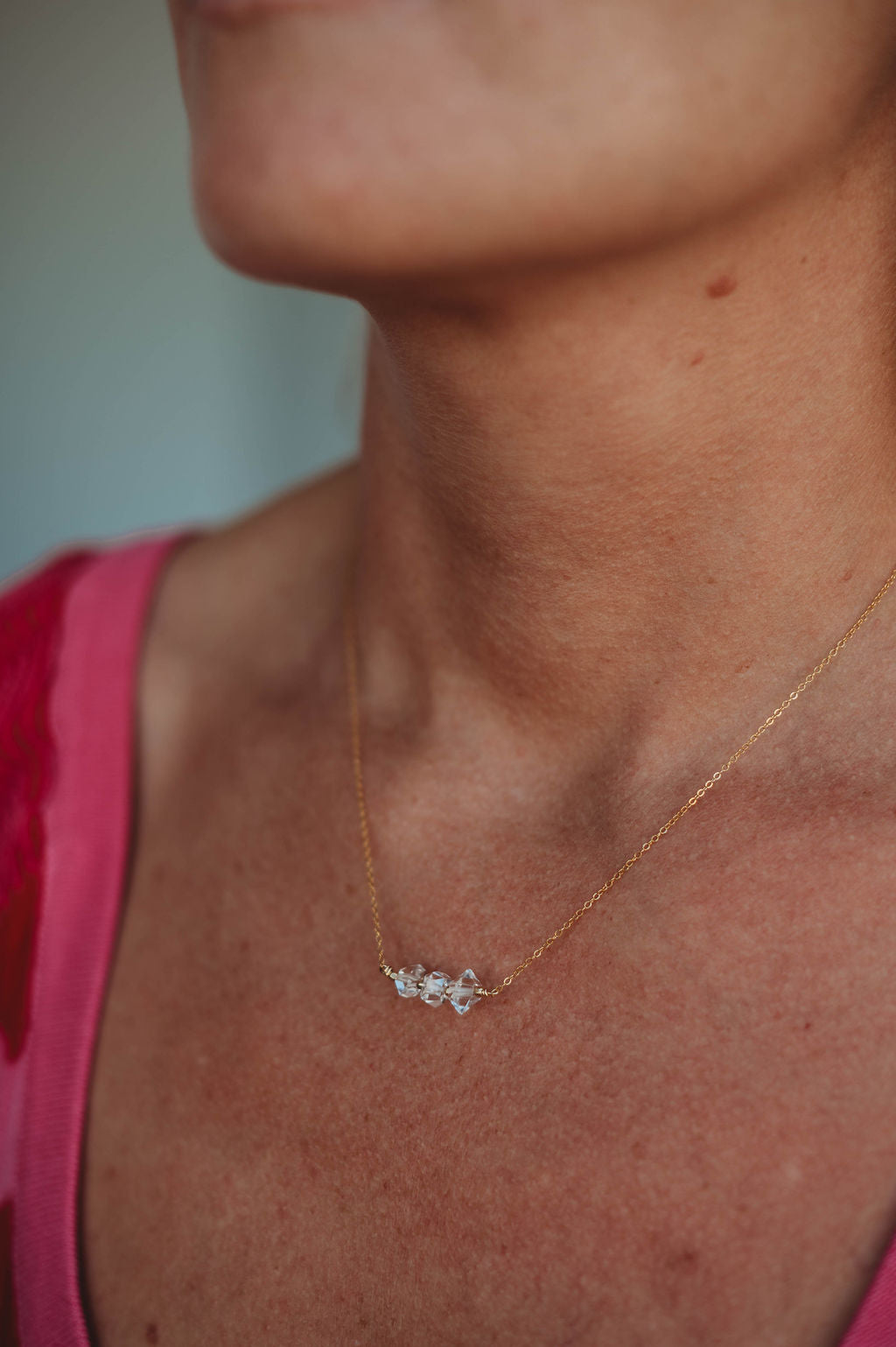Thrive Herkimer Diamond Necklace- 14k Gold Fill/ Sterling Silver - Opalite Collection
