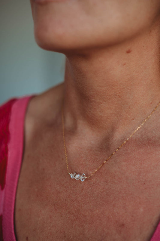 Thrive Herkimer Diamond Necklace- 14k Gold Fill/ Sterling Silver - Opalite Collection