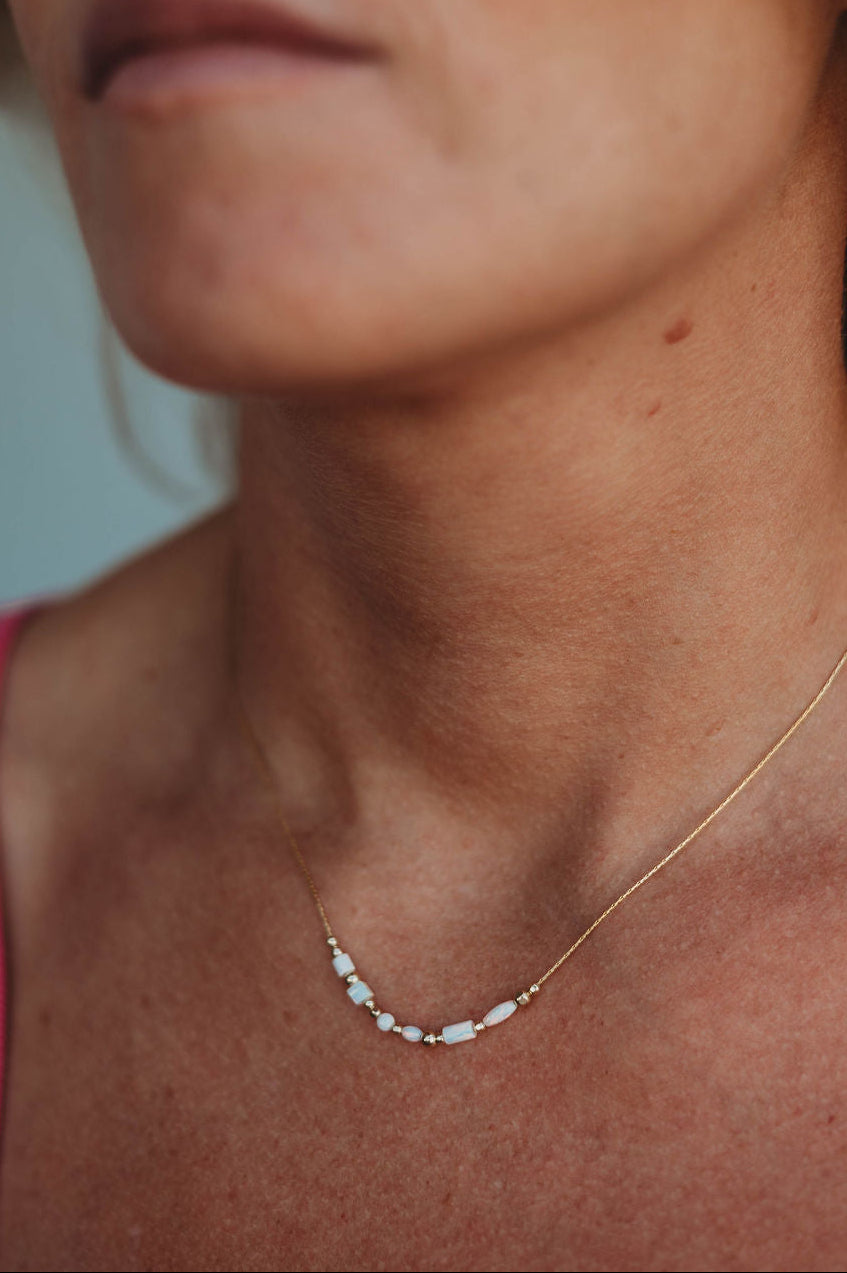 Inner Glow Necklace - 14k Gold Fill/ Sterling Silver - Opalite Collection