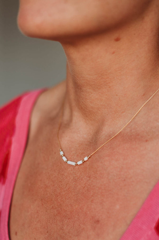 Golden Hour Necklace- 14k Gold Fill/ Sterling Silver - Opalite Collection