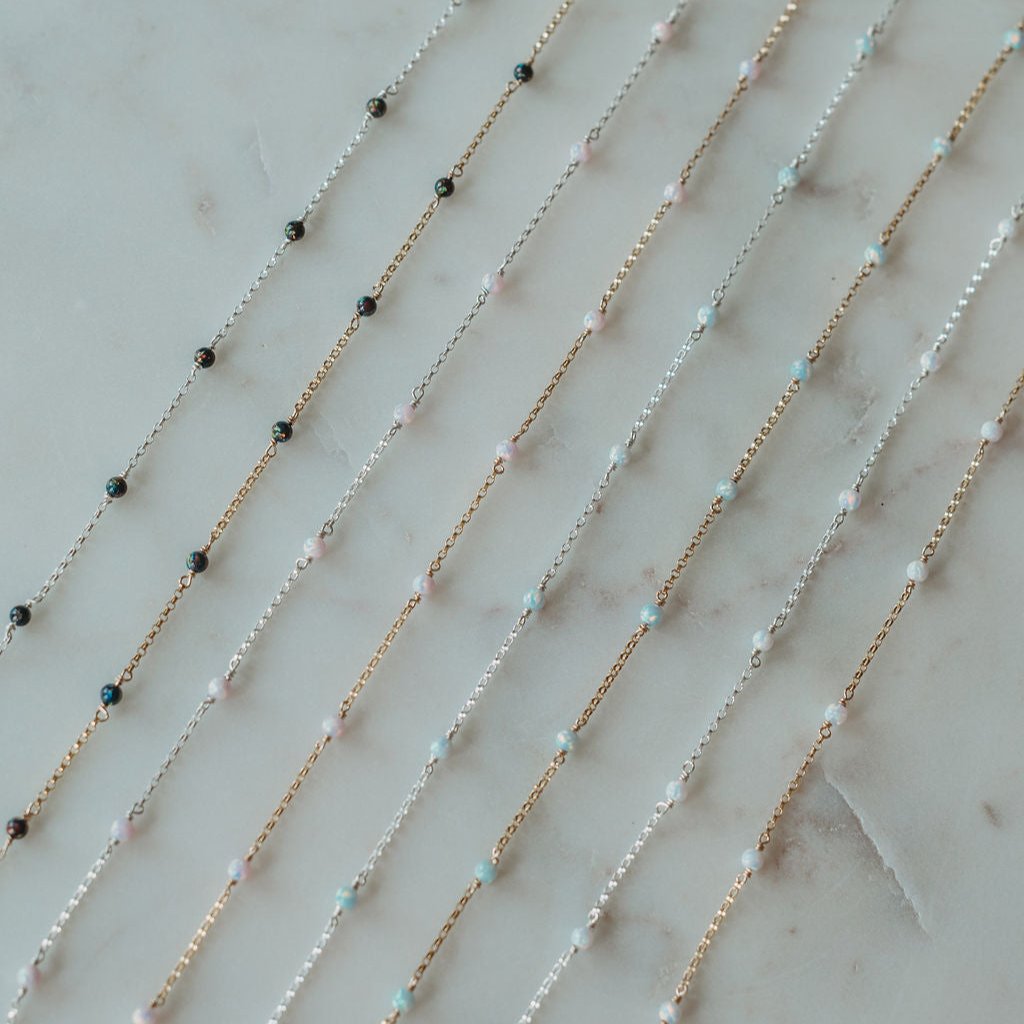 Opal Single Satellite Permanent Jewelry Chain (3 feet) PREORDER