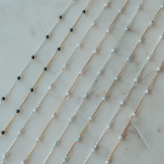 Opal Single Satellite Permanent Jewelry Chain (3 feet) PREORDER