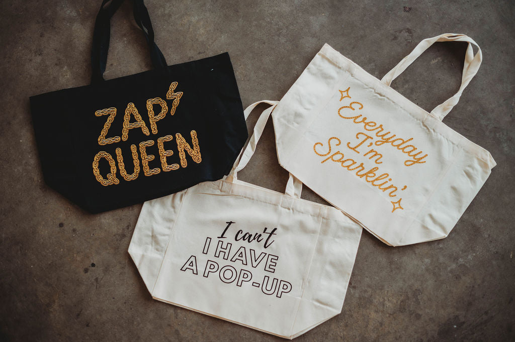 Custom Permanent Jewelry Graphic Tote Bag