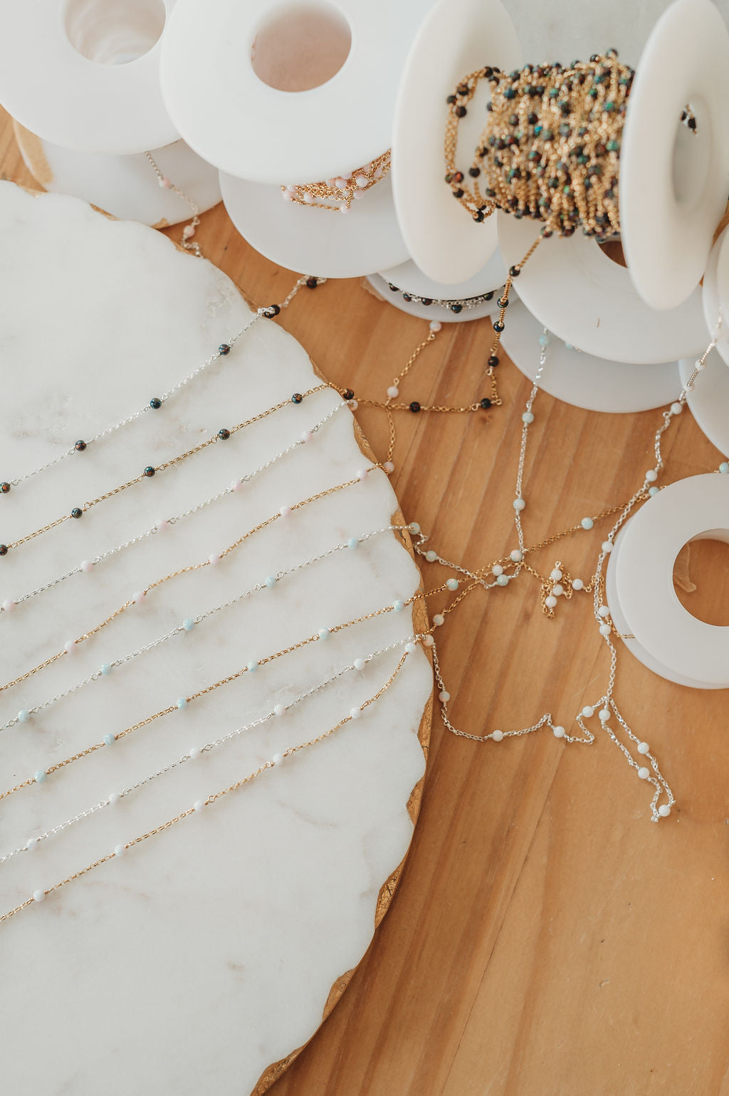 Opal Single Satellite Permanent Jewelry Chain (3 feet) PREORDER