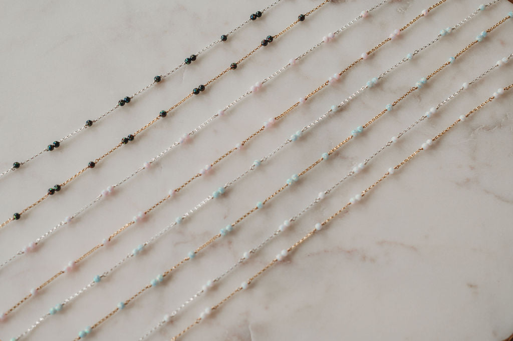 Opal Double Single Satellite Permanent Jewelry Chain (3 feet) PREORDER