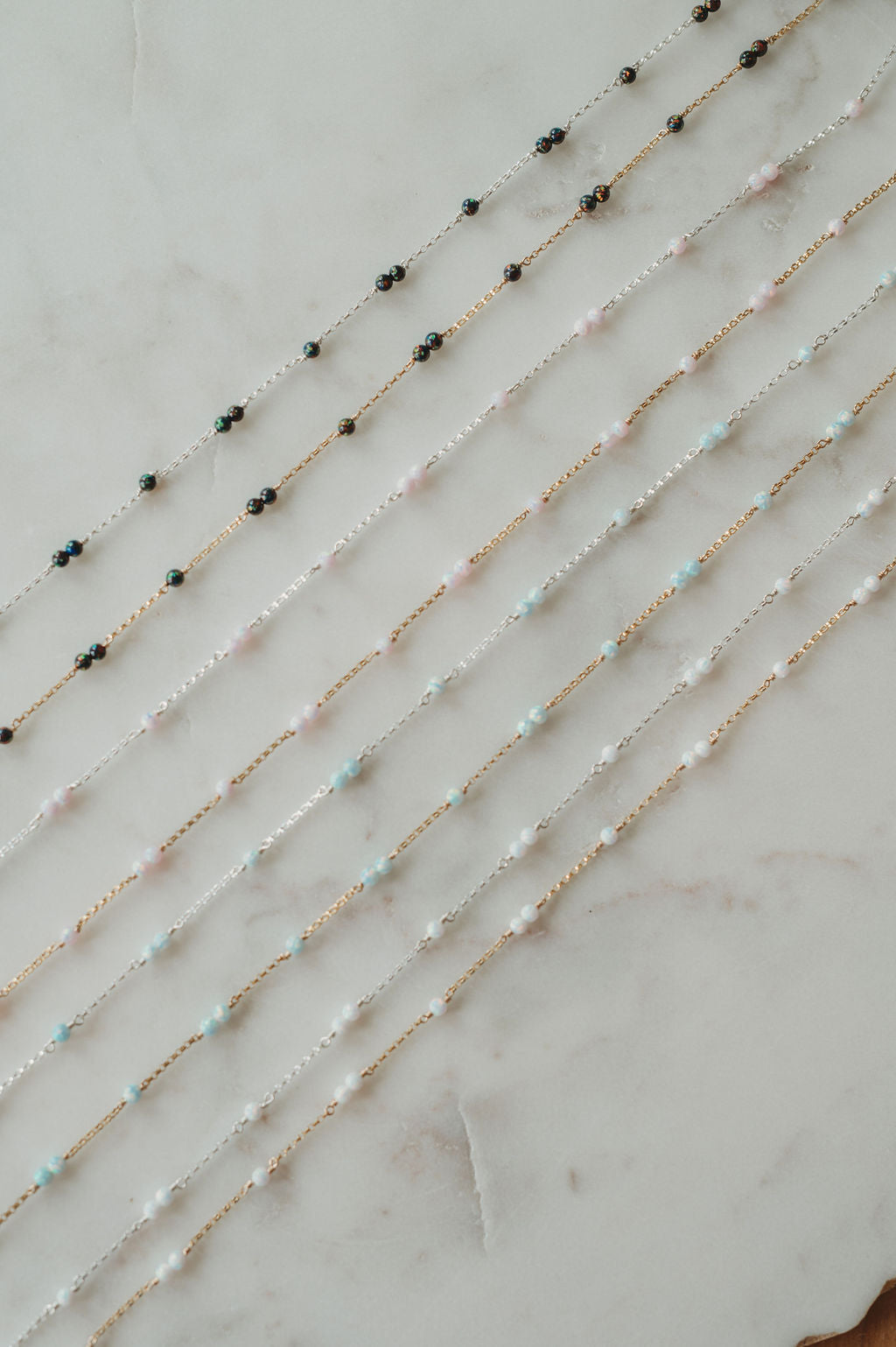 Opal Double Single Satellite Permanent Jewelry Chain (3 feet) PREORDER