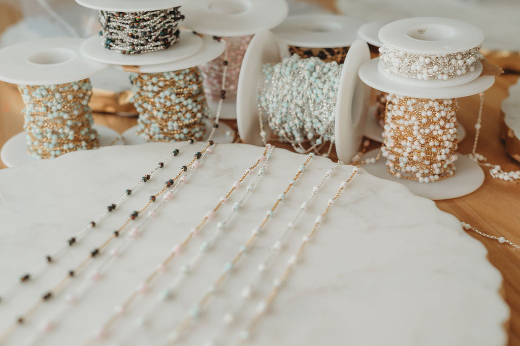 Opal Double Single Satellite Permanent Jewelry Chain (3 feet) PREORDER