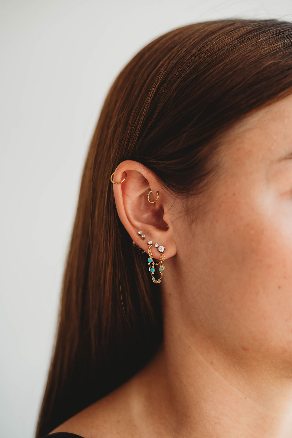 Ear Chains- 14k Gold Fill or Sterling Silver