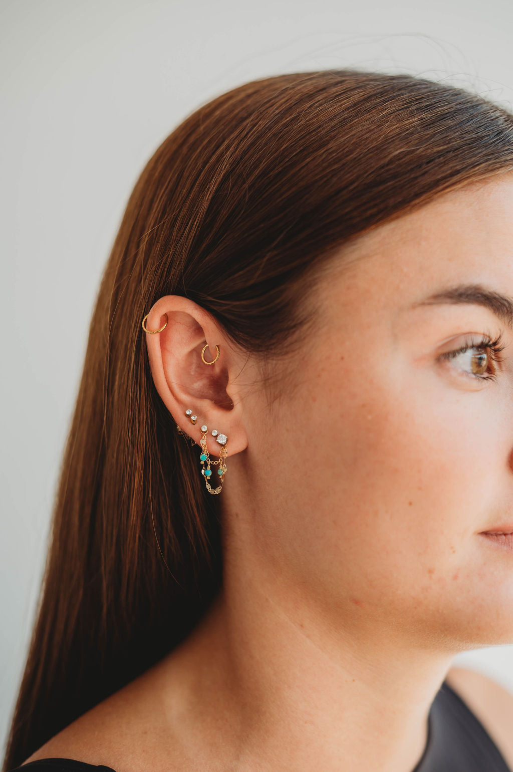 Ear Chains- 14k Gold Fill or Sterling Silver