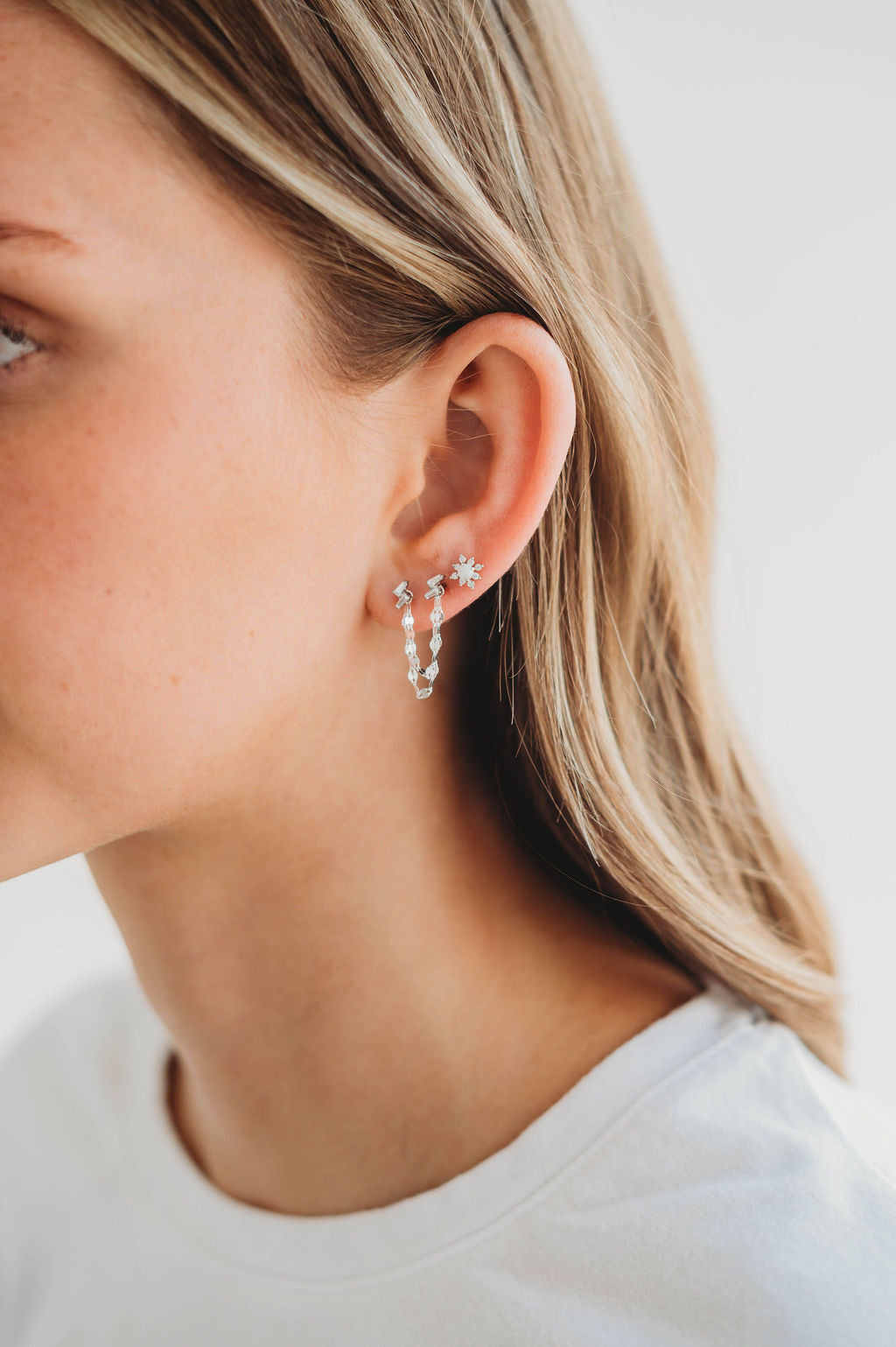 Ear Chains- 14k Gold Fill or Sterling Silver