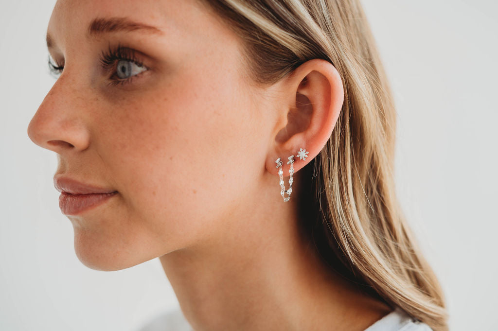 Ear Chains- 14k Gold Fill or Sterling Silver